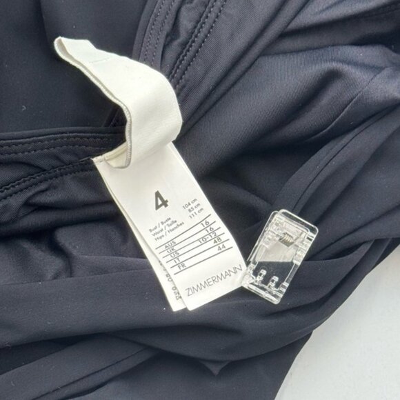 🆕 ZIMMERMANN 🧿 NWOT Ottie High-Neck Draped 1PC Swimsuit, Black - Sz 4 US 10/12 - Picture 13 of 16
